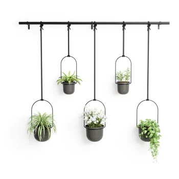 Ghiveci decorativ 5 buc. din plastic pentru ierburi aromatice/suspendata si de perete o 7,5 cm Triflora - Umbra imagine