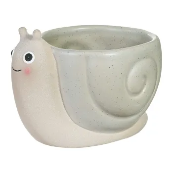 Ghiveci decorativ din gresie pictata manual o 9 cm Snail - Sass & Belle imagine