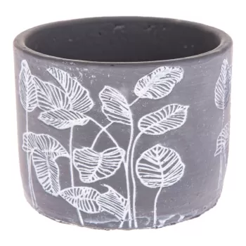 Ghiveci din beton cu suport metalic Dakls Flowery, o 13,5 cm, gri imagine