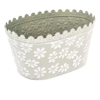 Ghiveci din metal Dakls Daisy, inaltime 14,5 cm, verde imagine