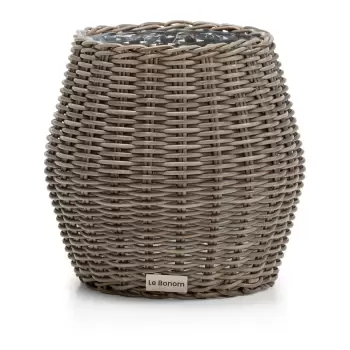 Ghiveci din ratan artificial pentru gradina Bonami Essentials Grande Fiore, natural imagine