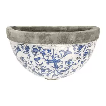 Ghiveci suspendat din ceramica Esschert Design, albastru - alb imagine