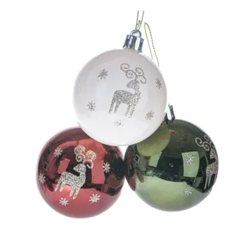 Globuri de Craciun 3 buc. din plastic o 6 cm - Dakls imagine