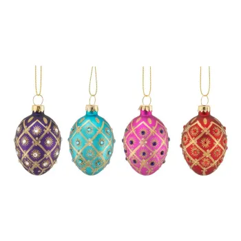 Globuri de Craciun 4 buc. din sticla 4 cm Diamante Oval - Sass & Belle imagine