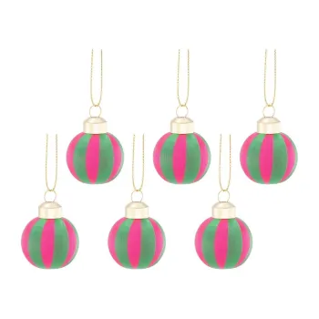 Globuri de Craciun 6 buc. din material textil 12 cm Yarn Stripe - Sass & Belle imagine