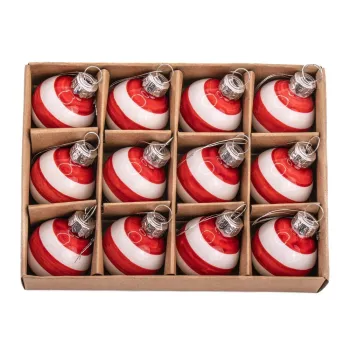 Globuri de Craciun lucrate manual 12 buc. din sticla o 3 cm Mini Bauble - Sass & Belle imagine