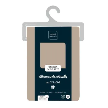 Husa de pilota bej din bumbac pentru pat dublu/extinsa 240x220 cm Lina - douceur d'interieur imagine