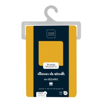 Husa de pilota galbena din bumbac pentru pat dublu/extinsa 240x220 cm Lina - douceur d'interieur imagine