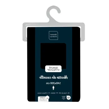 Husa de pilota neagra din bumbac pentru pat de o persoana 140x200 cm Lina - douceur d'interieur imagine