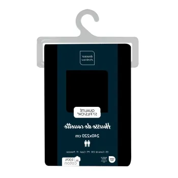 Husa de pilota neagra din bumbac pentru pat dublu/extinsa 240x220 cm Lina - douceur d'interieur imagine
