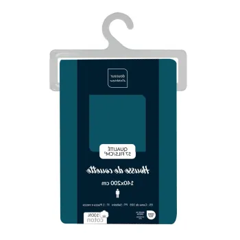 Husa de pilota petrol din bumbac pentru pat de o persoana 140x200 cm Lina - douceur d'interieur imagine