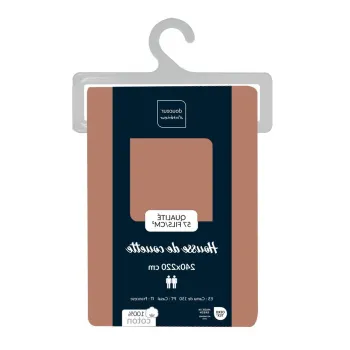 Husa de pilota somon din bumbac pentru pat dublu/extinsa 240x220 cm Lina - douceur d'interieur imagine