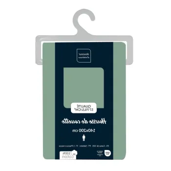 Husa de pilota verde din bumbac pentru pat de o persoana 140x200 cm Lina - douceur d'interieur imagine