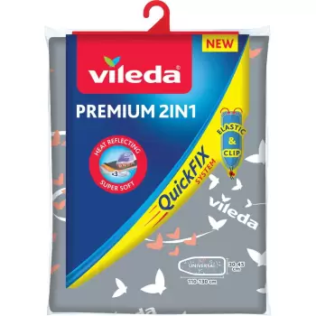 Husa din bumbac pentru masa de calcat Vileda Premium, gri imagine