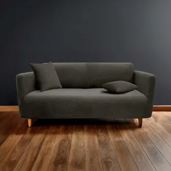 Husa gri antracit elastica pentru canapea cu 3 locuri Sacha - douceur d'interieur imagine