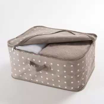 Husa mica pentru depozitare imbracaminte Compactor Dots, bej imagine