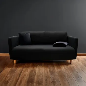 Husa neagra elastica pentru canapea cu 3 locuri Mila - douceur d'interieur imagine