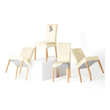 Huse crem 4 buc. elastice pentru scaun 48 cm Sento - Restilo imagine