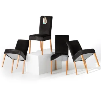 Huse negre 4 buc. elastice pentru scaun 48 cm Sento - Restilo imagine