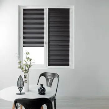 Jaluzea neagra zi/noapte din material textil 60x90 cm Daynight - douceur d'interieur imagine