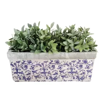 Jardiniera din ceramica Esschert Design, albastru - alb imagine
