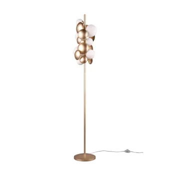 Lampadar alb-auriu cu abajur din sticla (inaltime 155 cm) Bubble - Trio Select imagine