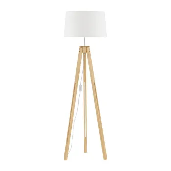 Lampadar alb/in culoare naturala (inaltime 145 cm) Leroy - Nova Luce imagine