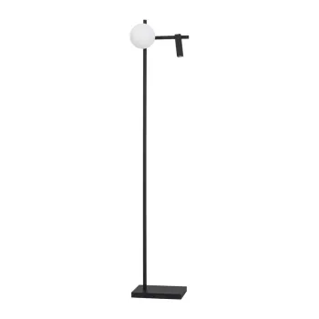 Lampadar alb/negru LED cu structura flexibila din metal cu abajur din sticla (inaltime 150 cm) Joline - Nova Luce imagine