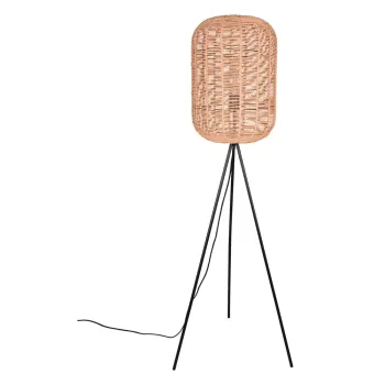 Lampadar bej cu abajur textil/cu abajur dinrachita (inaltime 150 cm) Runa - Trio imagine