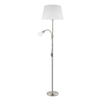 Lampadar gri cu abajur din sticla/cu abajur textil (inaltime 170 cm) CONESA - EGLO imagine