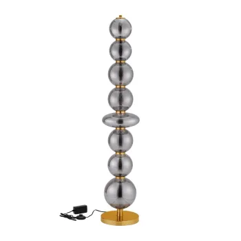 Lampadar gri LED cu intensitate reglabila din metal cu abajur din sticla (inaltime 140 cm) Navi - Nova Luce imagine