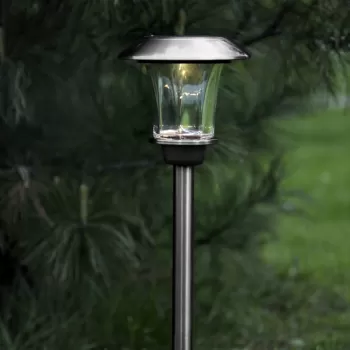 Lampadar LED pentru gradina Star Trading Living, argintiu imagine