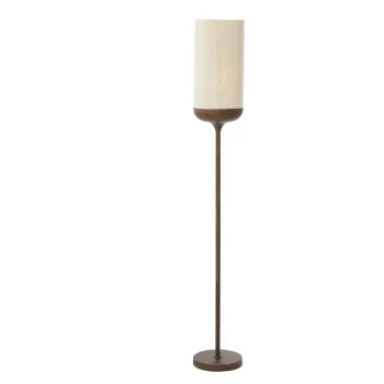 Lampadar maro inchis cu abajur textil (inaltime 159 cm) Dania - Light & Living imagine