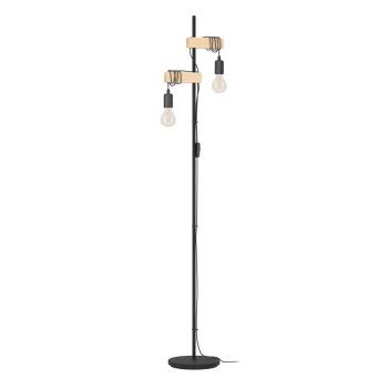 Lampadar negru/in culoare naturala LED (inaltime 166,5 cm) TOWNSHEND - EGLO imagine