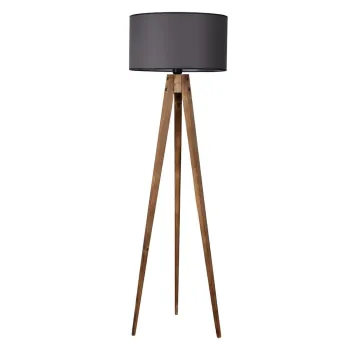 Lampadar negru/maro cu abajur textil (inaltime 153 cm) Tripod - Opviq lights imagine