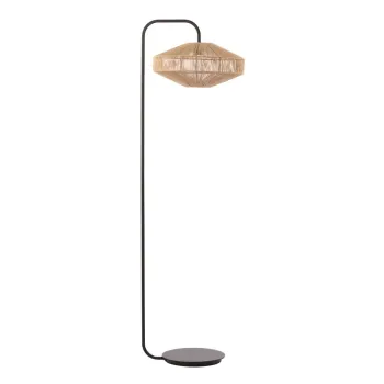 Lampadar negru mat/in culoare naturala cu abajur textil (inaltime 164 cm) Lyra - Light & Living imagine