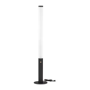 Lampadar negru mat LED cu intensitate reglabila din otel cu abajur din sticla acrilica (inaltime 141 cm) Glaze - Nova Luce imagine