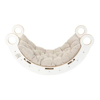 Leagan din lemn de pin alb/bej 39x75x38 cm Montessori - Meowbaby imagine