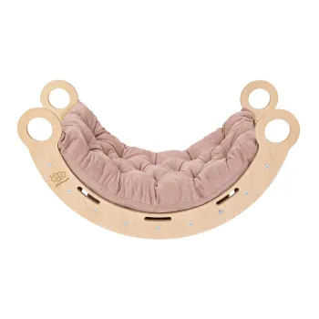 Leagan din lemn de pin de culoare roz/natural 39x75x38 cm Montessori - Meowbaby imagine