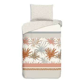 Lenjerie de pat alb/gri deschis din bumbac 140x200 cm - Good Morning imagine