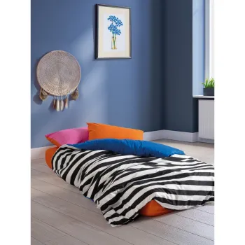Lenjerie de pat alb-negru din bumbac ranforce pentru pat dublu/extinsa cu cearceaf inclus/cu 4 piese 200x220 cm Dusk - Mijolnir imagine