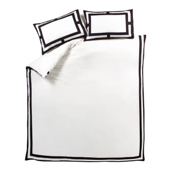 Lenjerie de pat alb-negru pentru pat de o persoana 135x200 cm Mono Panel - Catherine Lansfield imagine