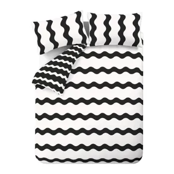 Lenjerie de pat alb-negru pentru pat de o persoana 135x200 cm Waves - Sassy B imagine