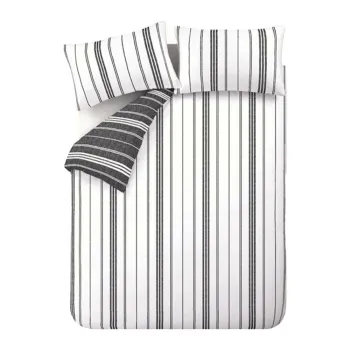 Lenjerie de pat alb-negru pentru pat de o persoanA135x200 cm Harbour Stripe aEURCatherine Lansfield imagine