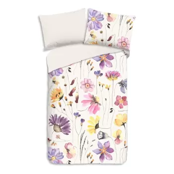 Lenjerie de pat alba din bumbac 140x200 cm - Good Morning imagine