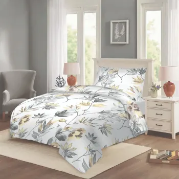 Lenjerie de pat alba din bumbac pentru pat de o persoana 140x200 cm Darina - Cotton House imagine