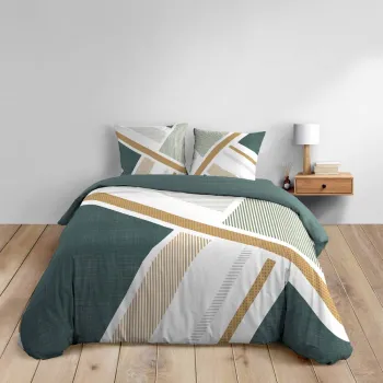 Lenjerie de pat alba din bumbac pentru pat dublu/extinsa 240x220 cm Zephyr - douceur d'interieur imagine