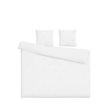 Lenjerie de pat alba din bumbac percal pentru pat dublu/extinsa 200x220 cm Daisy - JUNA imagine