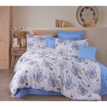 Lenjerie de pat alba din bumbac ranforce pentru pat dublu 200x200 cm Aylin - Mijolnir imagine