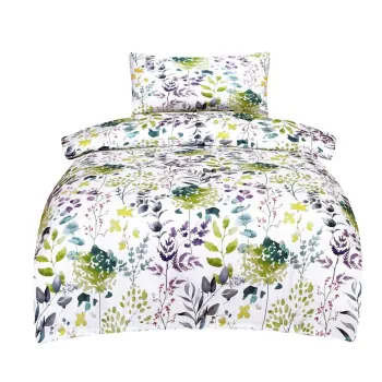 Lenjerie de pat alba din bumbac satinat pentru pat de o persoana 140x200 cm Savoy - My House imagine